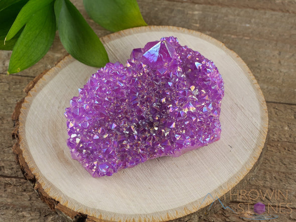 AURA QUARTZ, Ruby Pink - Rainbow Quartz Crystal, Crystal Cluster, Spirit Quartz, Metaphysical, Crystal Decor, R0613-Throwin Stones