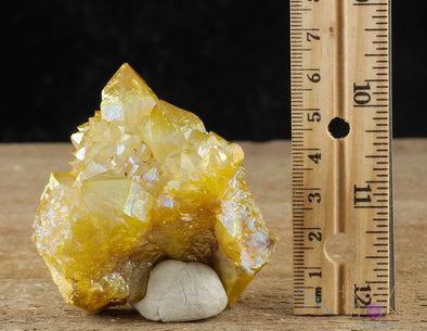 AURA QUARTZ Sunshine Yellow - Rainbow Aura Quartz, Crystal Cluster, Spirit Quartz, Crystal Decor, R0519-Throwin Stones