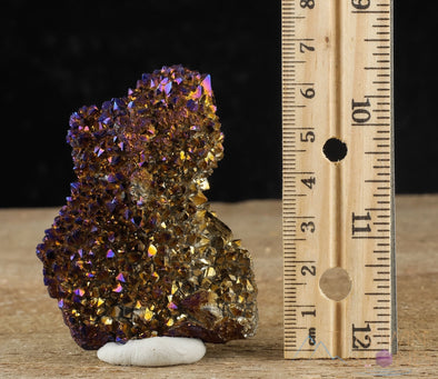 AURA QUARTZ, Titanium Gold - Rainbow Aura Quartz, Crystal Cluster, Spirit Quartz, Crystal Decor, Metaphysical, R0531-Throwin Stones