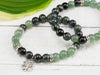 AVENTURINE & KAMBABA JASPER Crystal Bracelet - Four Leaf Clover Charm, Round Beads - Charm Bracelet, Beaded Bracelet, Handmade Jewelry, E0972-Throwin Stones