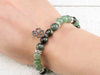 AVENTURINE & KAMBABA JASPER Crystal Bracelet - Four Leaf Clover Charm, Round Beads - Charm Bracelet, Beaded Bracelet, Handmade Jewelry, E0972-Throwin Stones