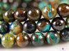 AZURITE MALACHITE CHRYSOCOLLA Crystal Bracelet - Round Beads - Beaded Jewelry, Healing Crystals and Stones, E1645-Throwin Stones