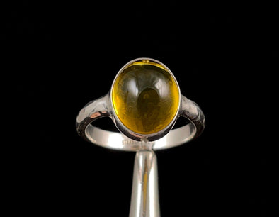 Amber Ring - Sterling Silver, AA, Size 10 - Amber Stone, Crystal Ring, Handmade Jewelry, Healing Crystals and Stones, 52658-Throwin Stones