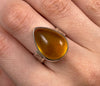 Amber Ring - Sterling Silver, AAA, Size 6.25 - Amber Stone, Crystal Ring, Handmade Jewelry, Healing Crystals and Stones, 52655-Throwin Stones