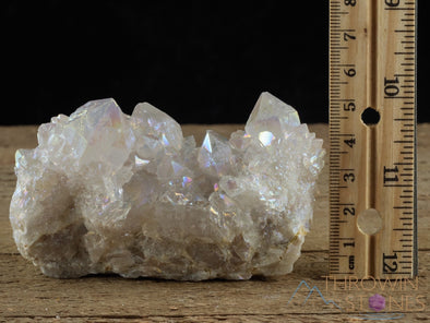 Angel AURA QUARTZ Crystal Cluster - Rainbow Quartz Crystal, Spirit Quartz Cluster, Crystal Decor, R0429-Throwin Stones