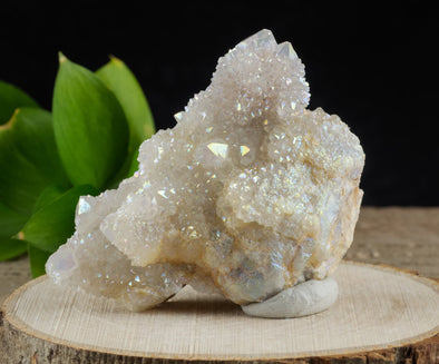 Angel AURA QUARTZ - Rainbow Aura Quartz, Crystal Cluster, Spirit Quartz, Crystal Decor, Metaphysical, R0420-Throwin Stones