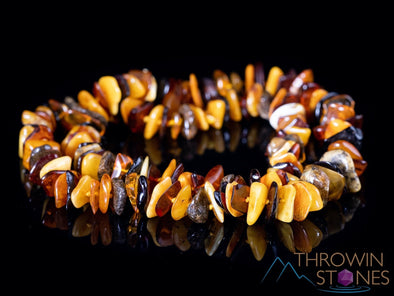 BALTIC AMBER Necklace - Amber Necklace Genuine Baltic Amber Orange Yellow, 40080-Throwin Stones