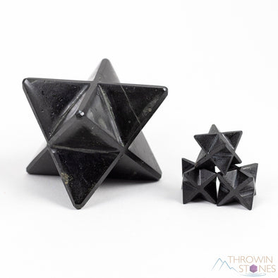 BLACK TOURMALINE Crystal Merkaba - Irregular - Metaphysical Sacred Geometry Star, Unique Gift for Home Decor, E2167-Throwin Stones