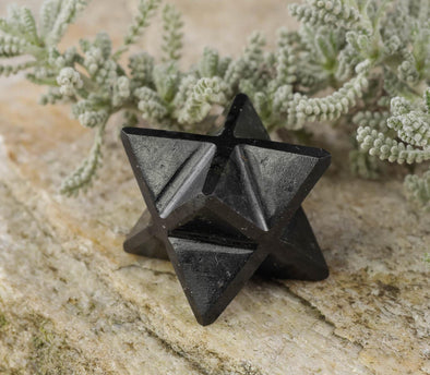 BLACK TOURMALINE Crystal Merkaba - Metaphysical Sacred Geometry Star, EMF and Empath Protection, Unique Gift for Home Decor, E0233-Throwin Stones