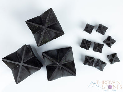 BLACK TOURMALINE Crystal Merkaba - Metaphysical Sacred Geometry Star, EMF and Empath Protection, Unique Gift for Home Decor, E0233-Throwin Stones