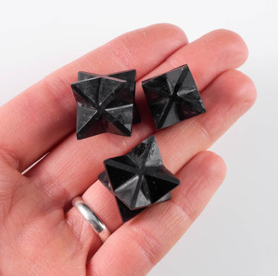 BLACK TOURMALINE Crystal Merkaba - Metaphysical Sacred Geometry Star, EMF and Empath Protection, Unique Gift for Home Decor, E0233-Throwin Stones