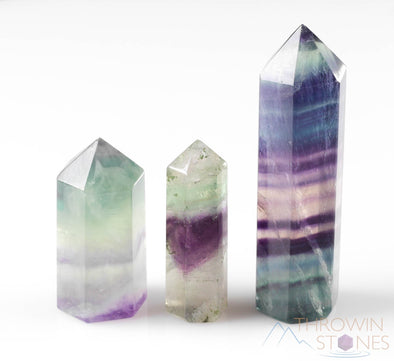 Banded FLUORITE Crystal Tower - Crystal Wand, Crystal Points, Obelisk, Home Decor, E0653-Throwin Stones