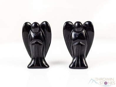 Black OBSIDIAN Crystal Angel - Guardian Angel Figurines, Home Decor, Healing Crystals and Stones, E1359-Throwin Stones