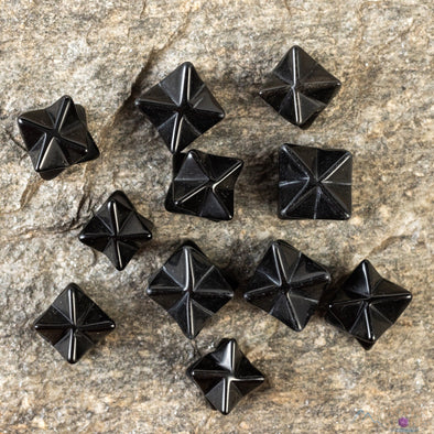 Black OBSIDIAN Crystal Merkaba - Star, Sacred Geometry, Metaphysical, Healing Crystals and Stones, E2150-Throwin Stones