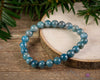 Blue APATITE Crystal Bracelet - Round Beads - Beaded Bracelet, Handmade Jewelry, Healing Crystal Bracelet, E1629-Throwin Stones