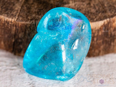 Blue AQUA AURA QUARTZ Tumbled Stones - Tumbled Crystals, Self Care, Healing Crystals and Stones, E1689-Throwin Stones