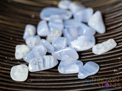 Blue CHALCEDONY Crystal Chips - Small Crystals, Gemstones, Jewelry Making, Tumbled Crystals, E1804-Throwin Stones