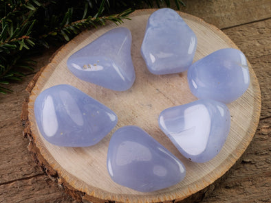 Blue CHALCEDONY Crystals - Tumbled Healing Stones, Self Care Gift, E1424-Throwin Stones