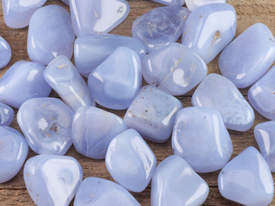 Blue CHALCEDONY Crystals - Tumbled Healing Stones, Self Care Gift, E1424-Throwin Stones