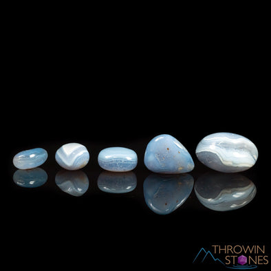 Blue CHALCEDONY Crystals - Tumbled Healing Stones, Self Care Gift, E1424-Throwin Stones