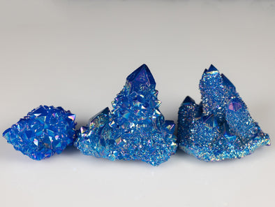 Blue FLAME AURA QUARTZ Crystal Cluster - Rainbow Quartz Crystal, Spirit Quartz Cluster, Crystal Decor, E2134-Throwin Stones