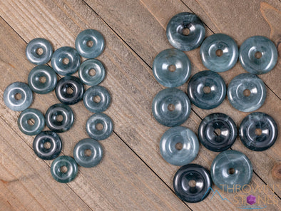 Blue JADE Crystal Pendant - Donut Bead - Handmade Jewelry, Healing Crystals and Stones, E2072-Throwin Stones