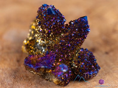 Blue TITANIUM AURA QUARTZ Crystal Cluster - Rainbow Quartz Crystal, Spirit Quartz Cluster, Crystal Decor, E2143-Throwin Stones