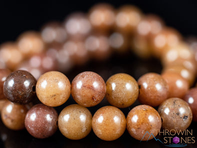 Brown AVENTURINE Crystal Bracelet - Round Beads - Beaded Bracelet, Handmade Jewelry, Healing Crystal Bracelet, E1987-Throwin Stones