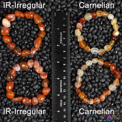 CARNELIAN Crystal Bracelet - Tumbled Bead Bracelet, Natural Healing Crystals Boho Jewelry, E0137-Throwin Stones