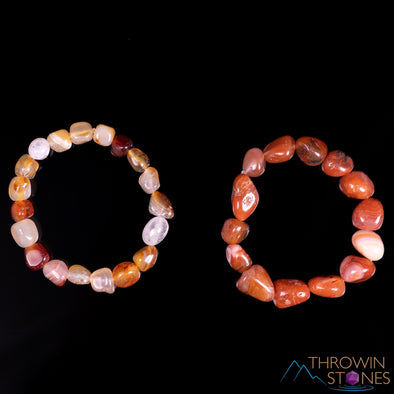 CARNELIAN Crystal Bracelet - Tumbled Bead Bracelet, Natural Healing Crystals Boho Jewelry, E0137-Throwin Stones