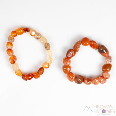 CARNELIAN Crystal Bracelet - Tumbled Bead Bracelet, Natural Healing Crystals Boho Jewelry, E0137-Throwin Stones