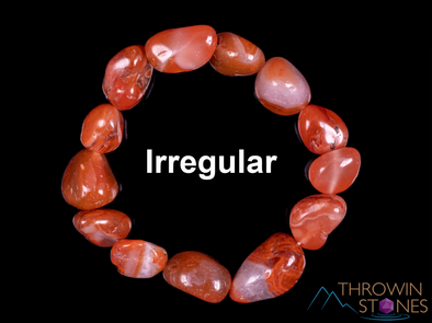 CARNELIAN Crystal Bracelet - Tumbled Bead Bracelet, Natural Healing Crystals Boho Jewelry, E0137-Throwin Stones