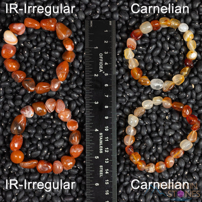 CARNELIAN Crystal Bracelet - Tumbled Beads - Beaded Bracelet, Handmade Jewelry, Healing Crystal Bracelet, E0137-Throwin Stones