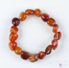 CARNELIAN Crystal Bracelet - Tumbled Beads - Beaded Bracelet, Handmade Jewelry, Healing Crystal Bracelet, E0137-Throwin Stones