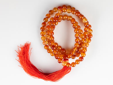 CARNELIAN Crystal Necklace, Mala - Meditation Jewelry, Beaded Necklace, Healing Crystals and Stones, E0119-Throwin Stones