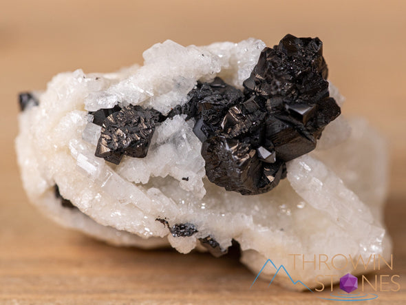 CASSITERITE on ALBITE Raw Crystal Cluster - Housewarming Gift, Home Decor, Raw Crystals and Stones, 40655-Throwin Stones