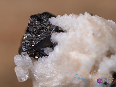 CASSITERITE on ALBITE Raw Crystal Cluster - Housewarming Gift, Home Decor, Raw Crystals and Stones, 40673-Throwin Stones