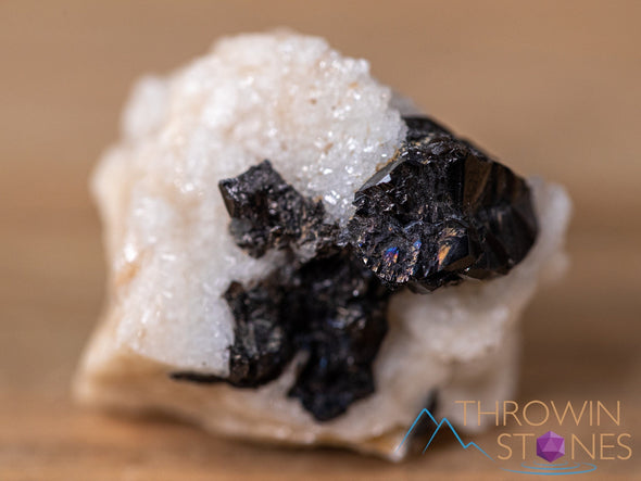 CASSITERITE on ALBITE Raw Crystal Cluster - Housewarming Gift, Home Decor, Raw Crystals and Stones, 40673-Throwin Stones