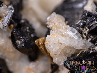 CASSITERITE on ALBITE Raw Crystal Cluster - Housewarming Gift, Home Decor, Raw Crystals and Stones, 40676-Throwin Stones