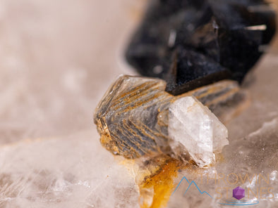 CASSITERITE on QUARTZ Raw Crystal Cluster - Housewarming Gift, Home Decor, Raw Crystals and Stones, 40662-Throwin Stones