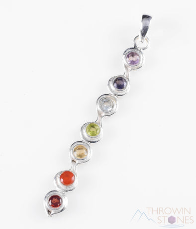 CHAKRA Crystal Pendant - Silver Pendant, Fine Jewelry, Chakra Necklace for Women, E1113-Throwin Stones