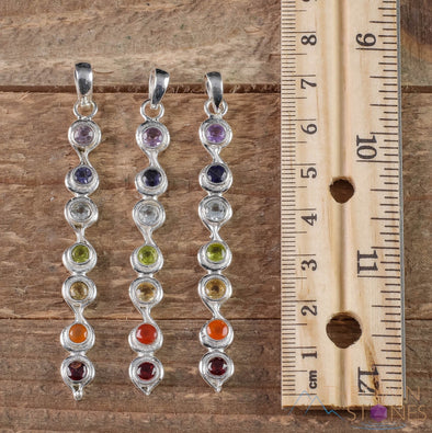 CHAKRA Crystal Pendant - Silver Pendant, Fine Jewelry, Chakra Necklace for Women, E1113-Throwin Stones