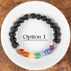 CHAKRA & LAVA ROCK Crystal Bracelet - Round Beads - Aromatherapy Diffuser Bracelet, Beaded Bracelet, Handmade Jewelry, E0459-Throwin Stones