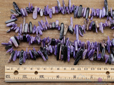 CHAROITE Crystal Necklace - Chip Beads - Long Crystal Necklace, Beaded Necklace, Handmade Jewelry, E1373-Throwin Stones