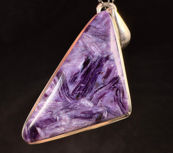 CHAROITE Crystal Pendant - Sterling Silver, AAA - Fine Jewelry, Healing Crystals and Stones, 53174-Throwin Stones