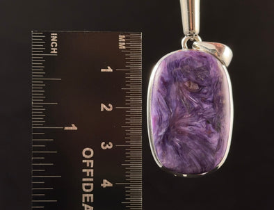 CHAROITE Crystal Pendant - Sterling Silver - Fine Jewelry, Healing Crystals and Stones, 52868-Throwin Stones