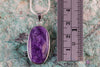 CHAROITE Crystal Pendant - Sterling Silver, Oval - Handmade Jewelry, Healing Crystals and Stones, J1632-Throwin Stones