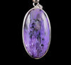 CHAROITE Crystal Pendant - Top Grade, Sterling Silver, Oval - Handmade Jewelry, Healing Crystals and Stones, 52553-Throwin Stones