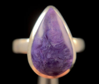 CHAROITE Crystal Ring - Size 6.5, Sterling Silver Ring - Gemstone Ring, Fine Jewelry, 52160-Throwin Stones