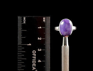 CHAROITE Crystal Ring - Size 7.5, Sterling Silver Ring - Gemstone Ring, Fine Jewelry, 52152-Throwin Stones